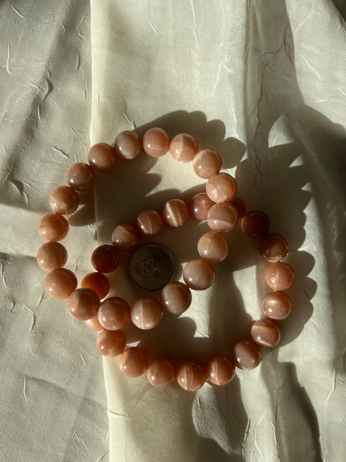 Peach Moonstone Bracelet 10mm