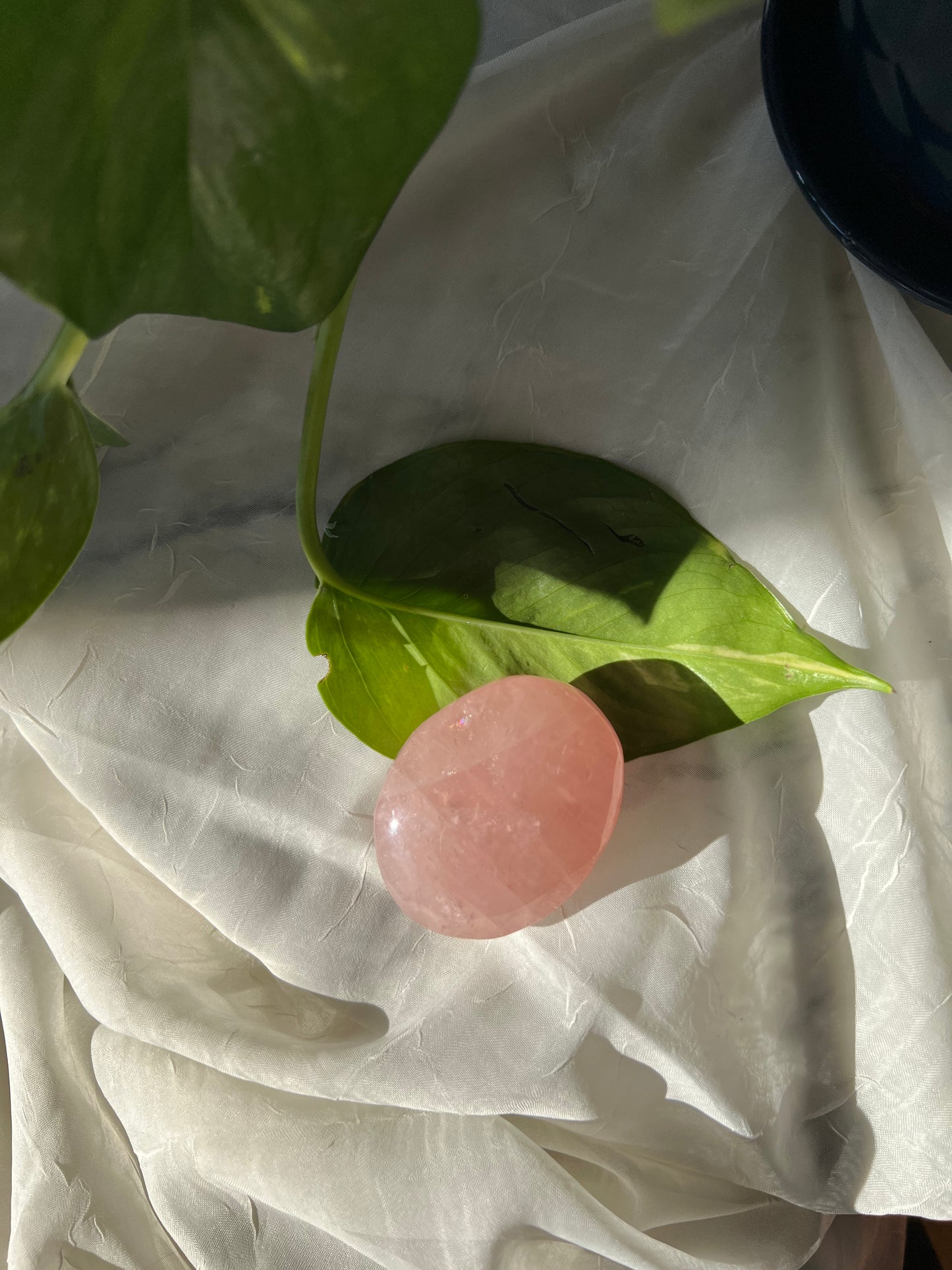 Rose Quartz Palm Stone