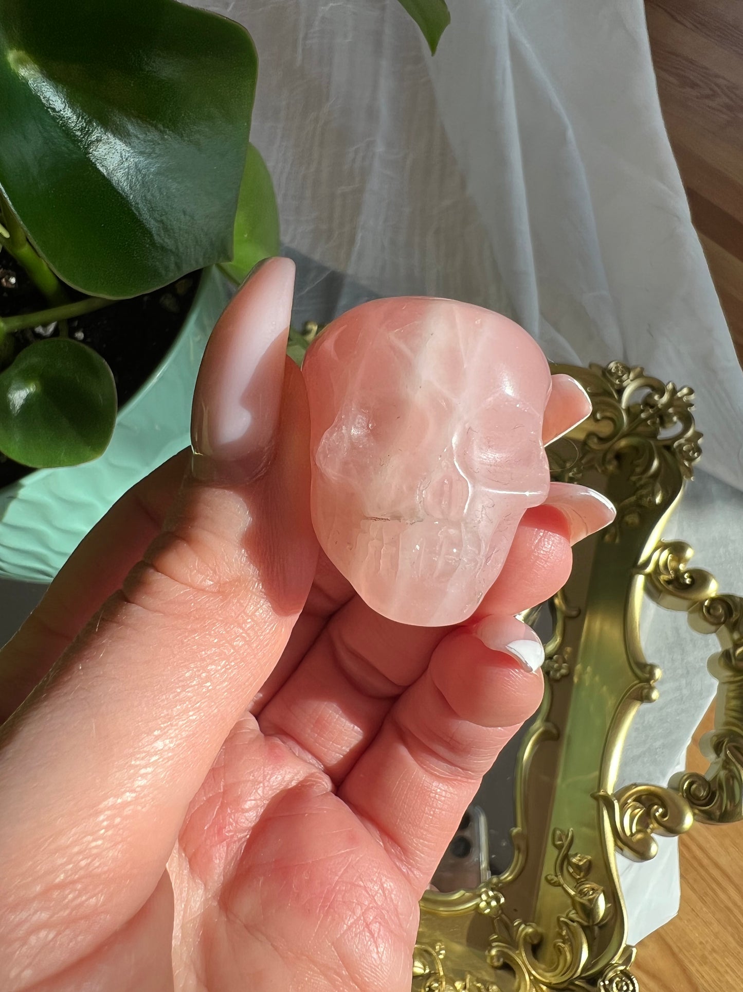 Rose Quartz Skull