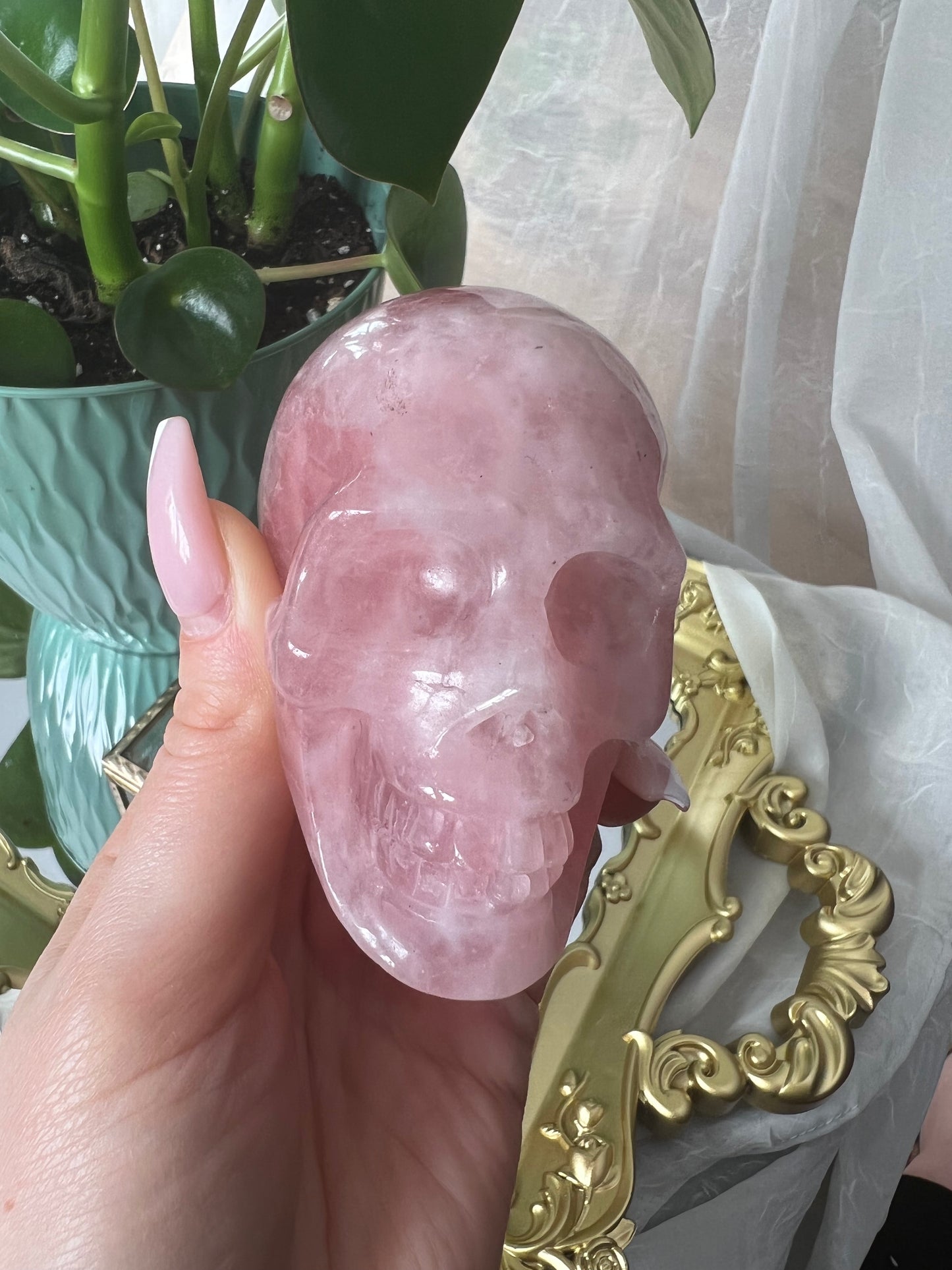 Rose Quartz Skull