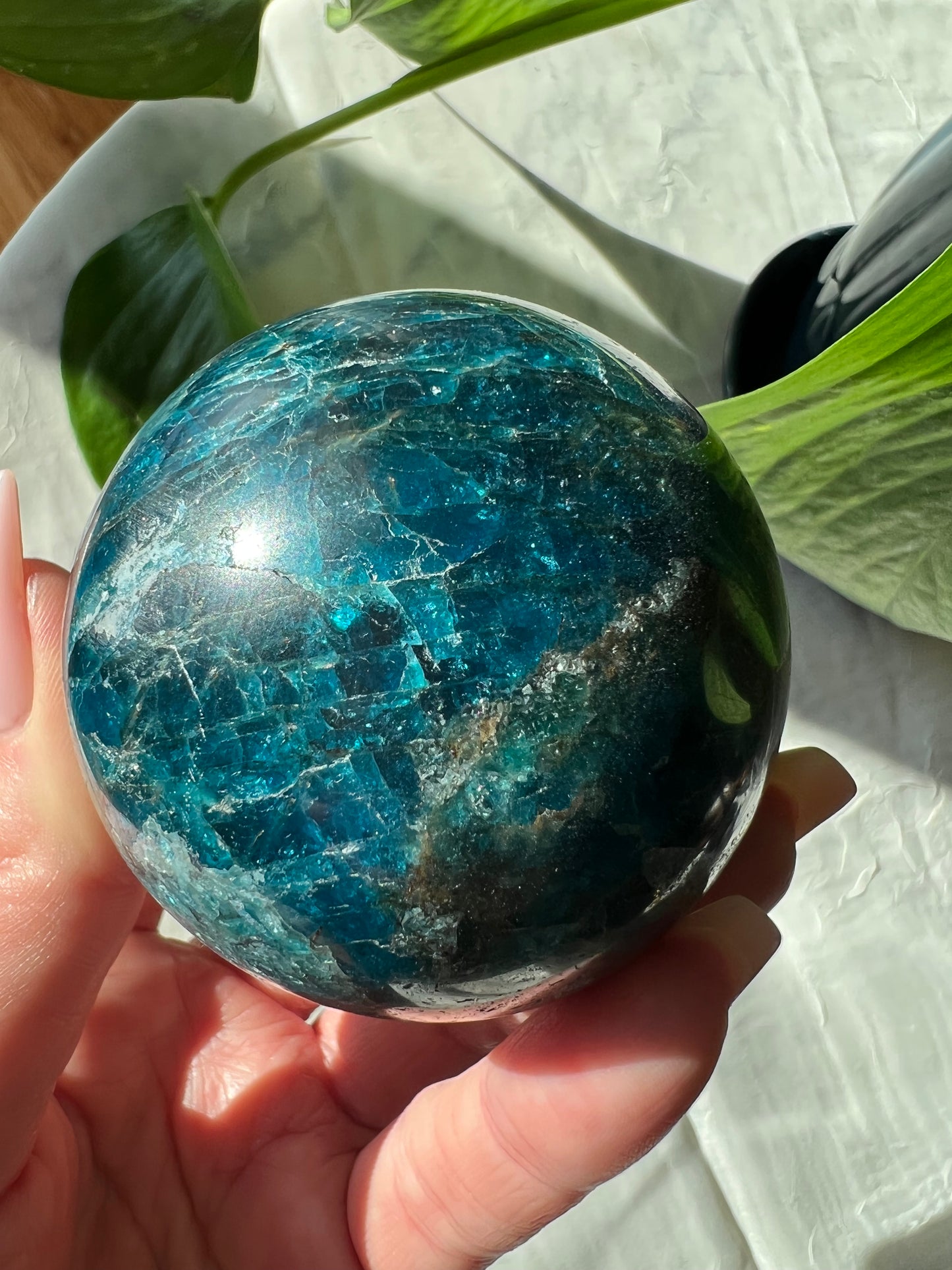 Blue Apatite Sphere