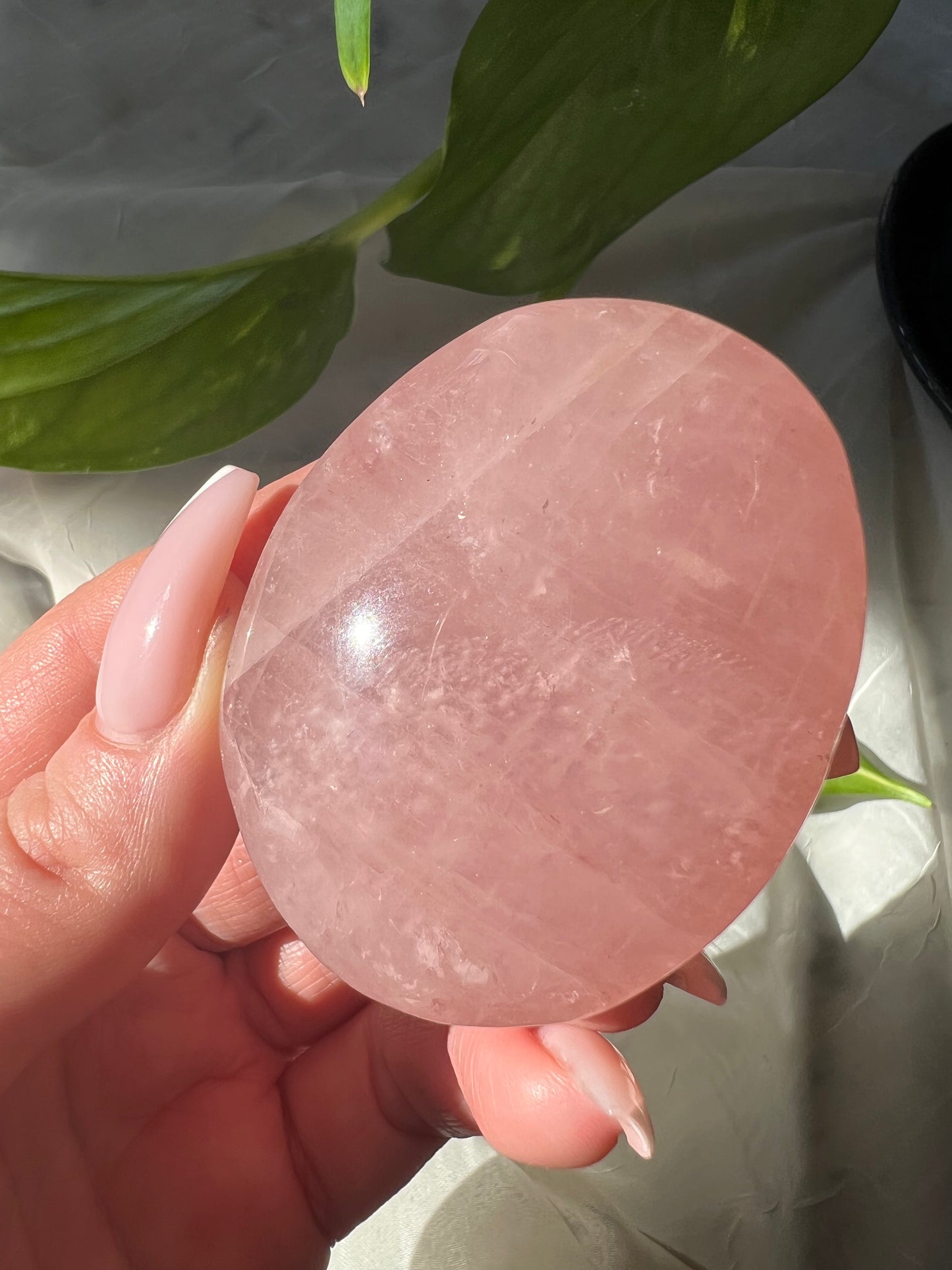 Rose Quartz Palm Stone