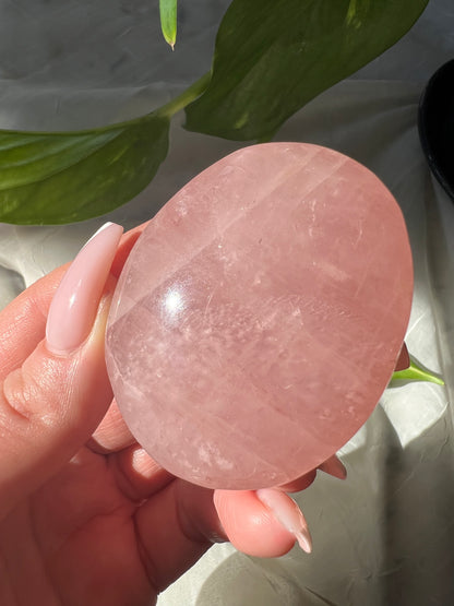 Rose Quartz Palm Stone