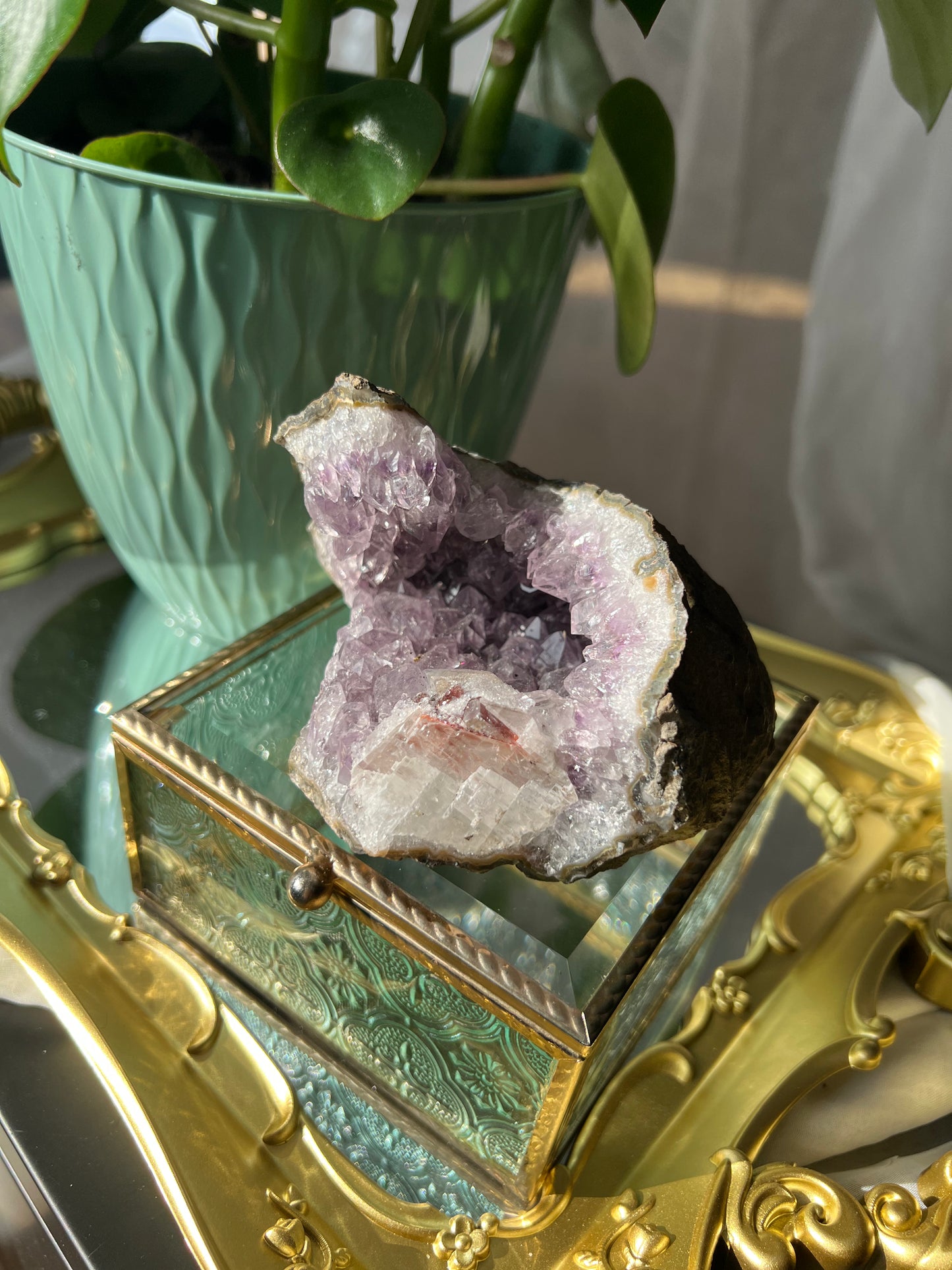 Amethyst Geode With Calcite