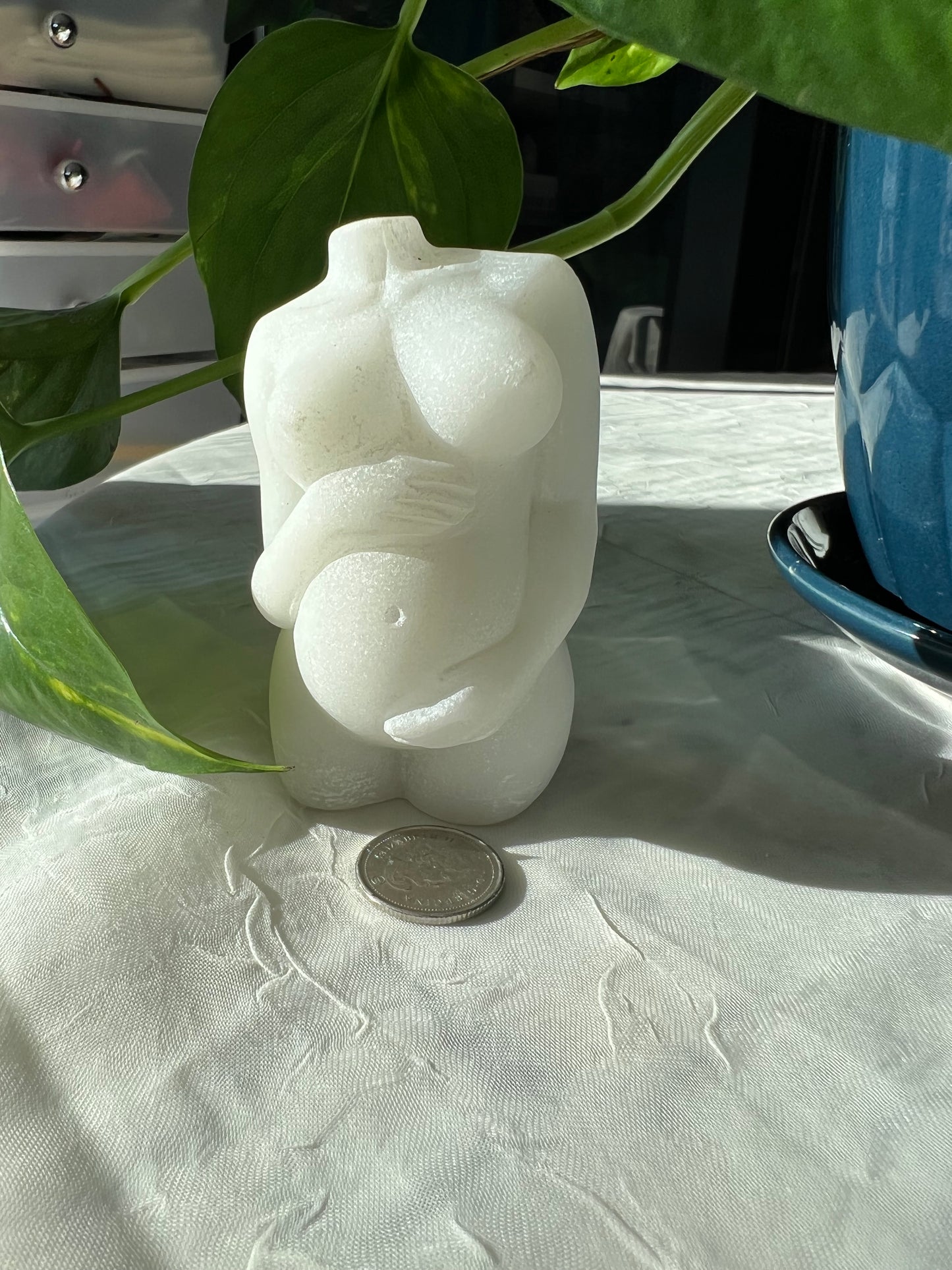 White Aventurine Pregnant Woman Body