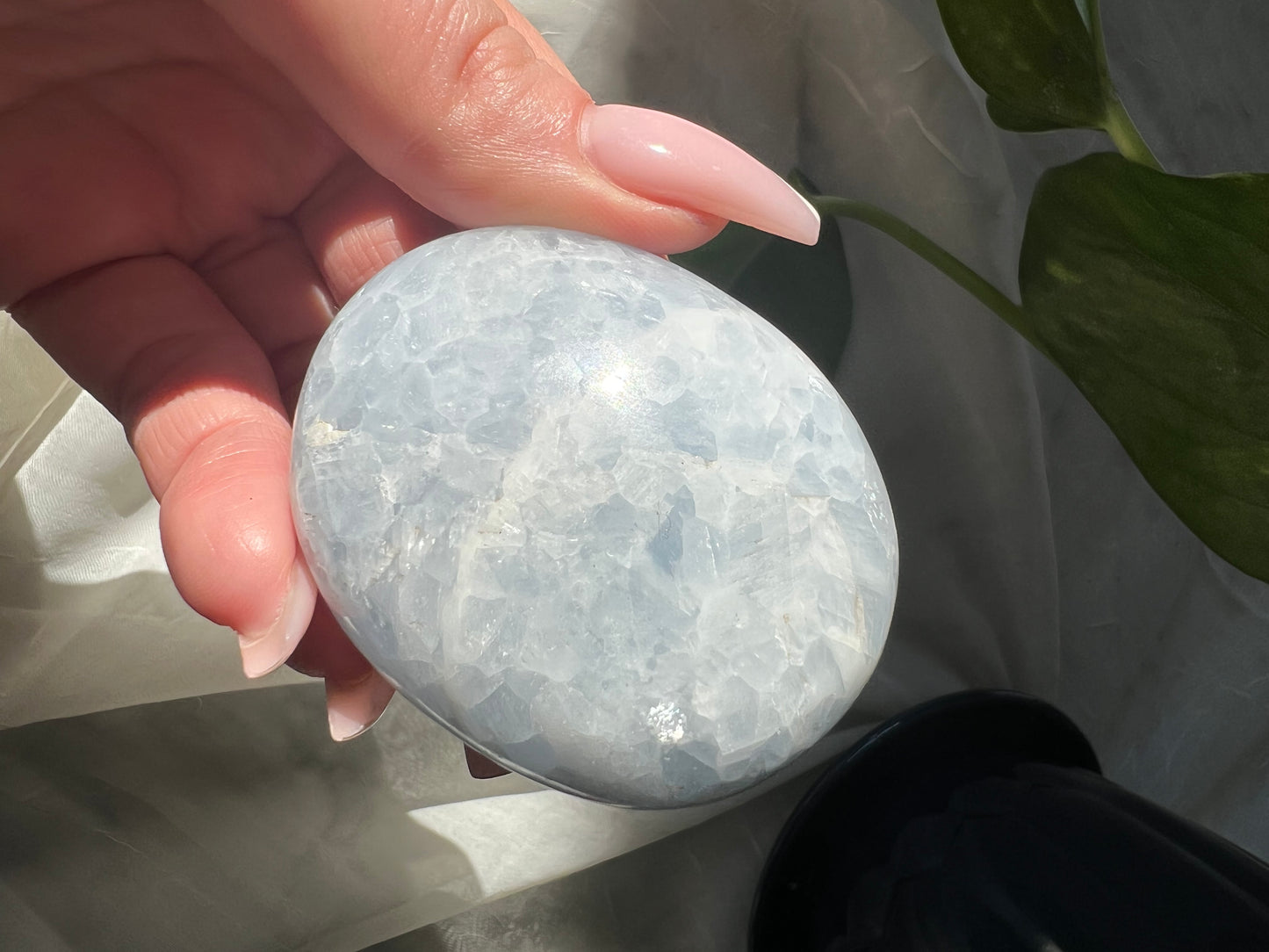 Blue Celestite Palm Stone