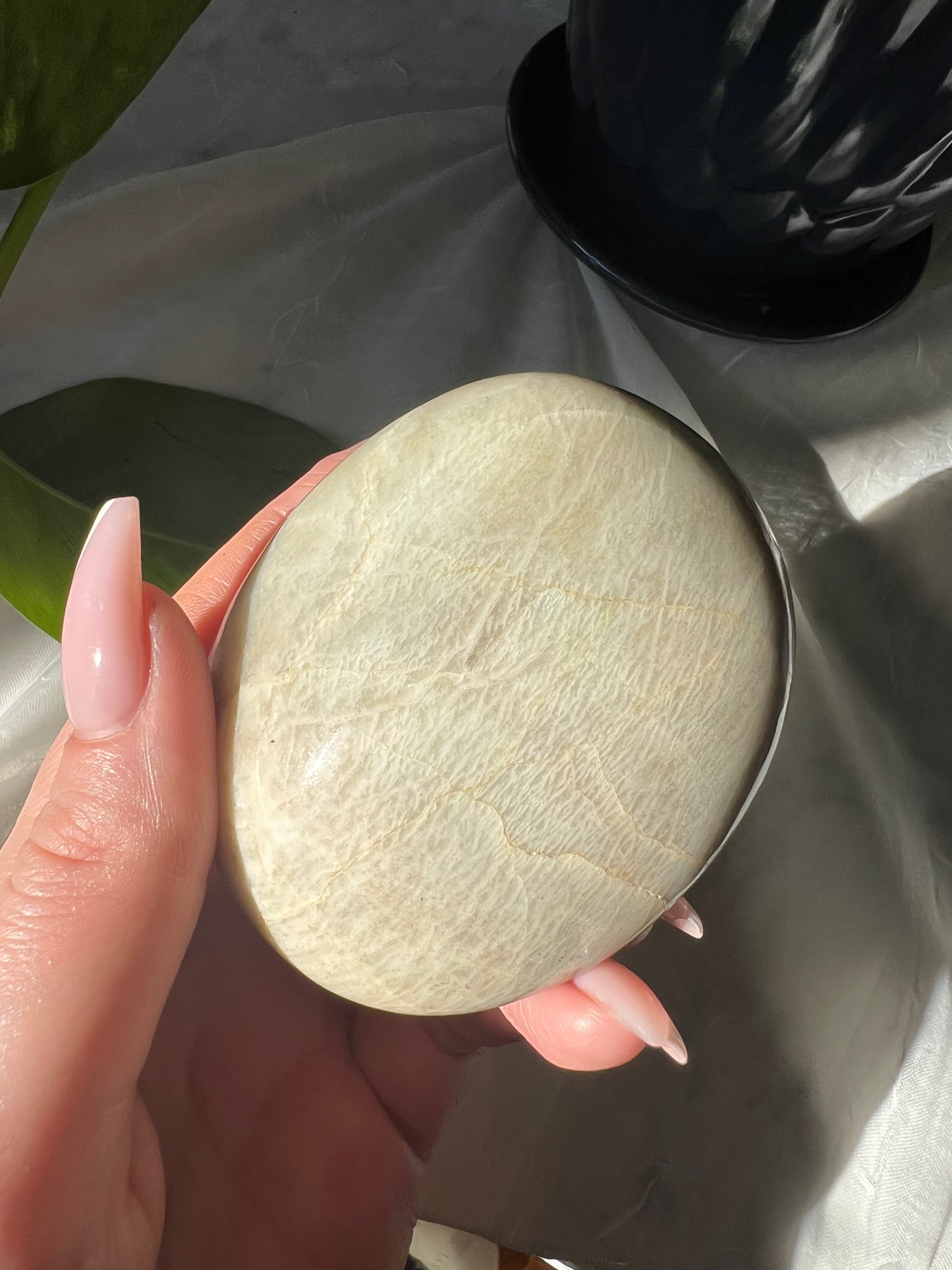 Green Moonstone Palm Stone