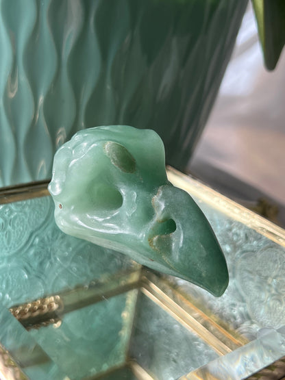 Green Aventurine Bird Skull